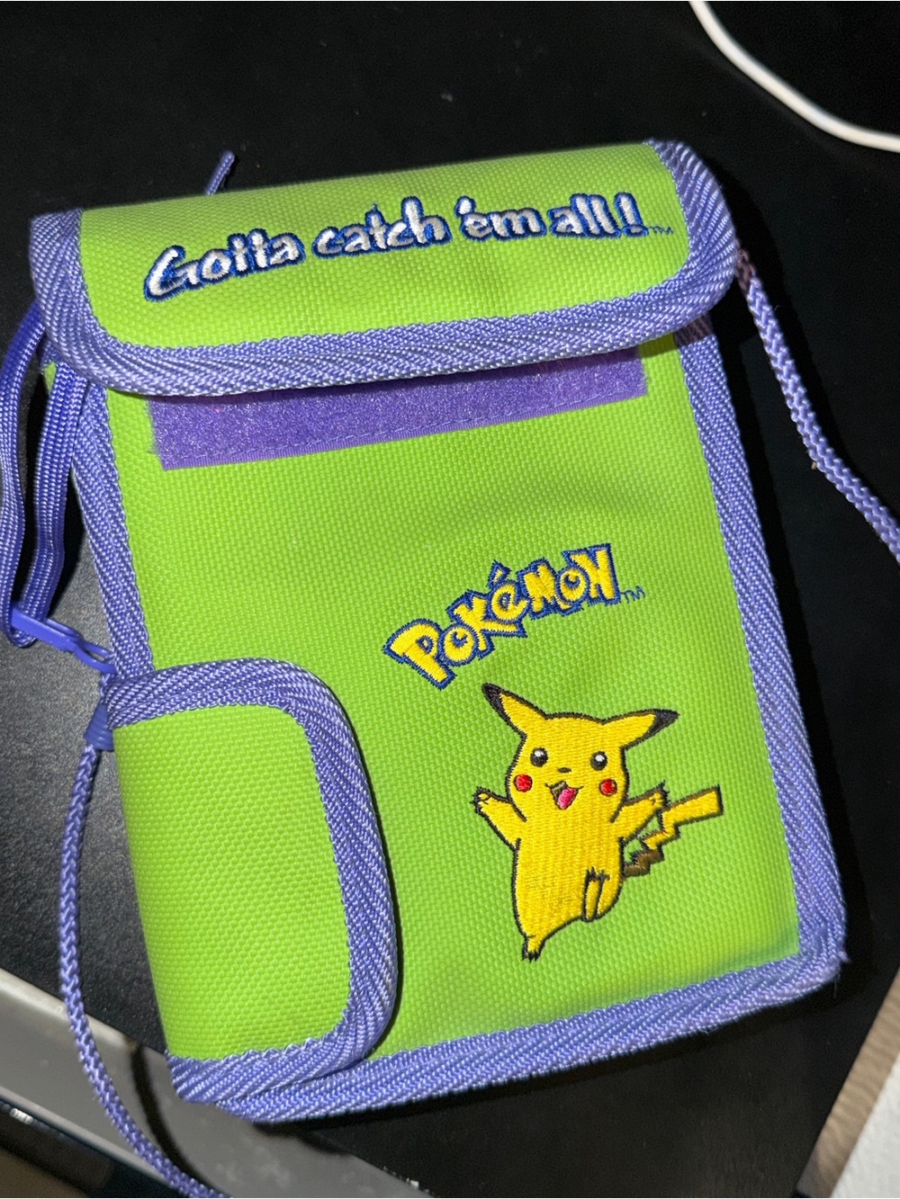Vintage Pokémon Pikachu Crossbody Bag Purse 90s Y2K Green Purple Nintendo